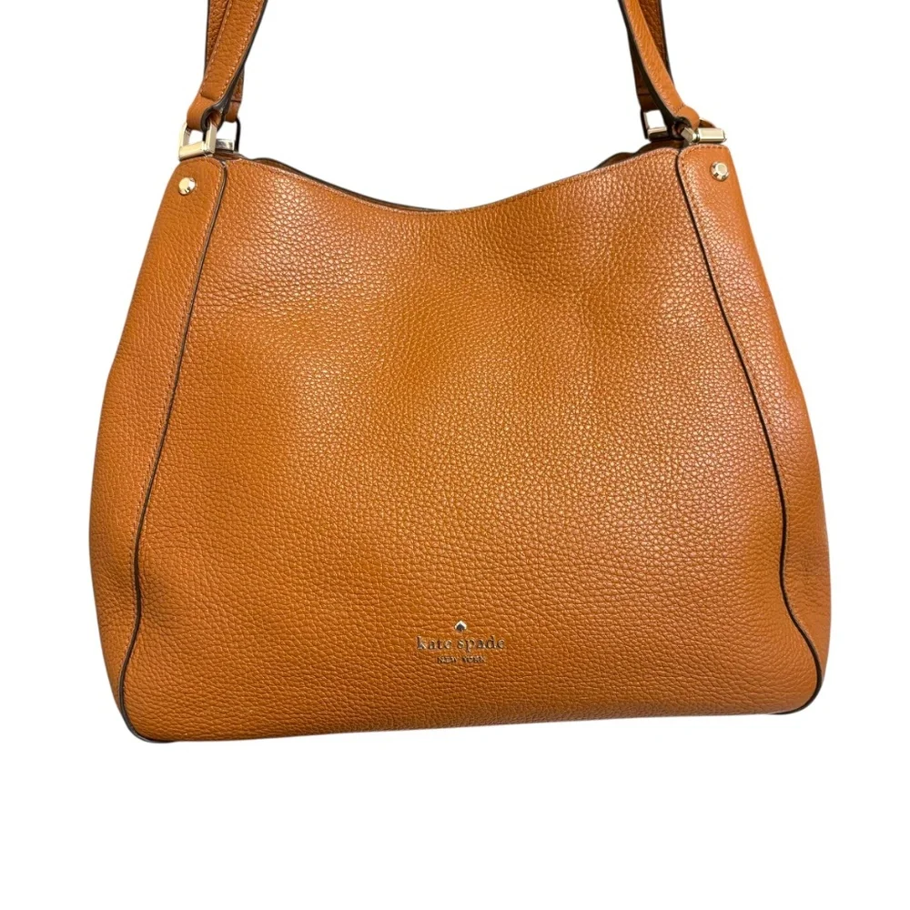 Kate Spade New York Leila medium triple compartment shoulder bag brown leather